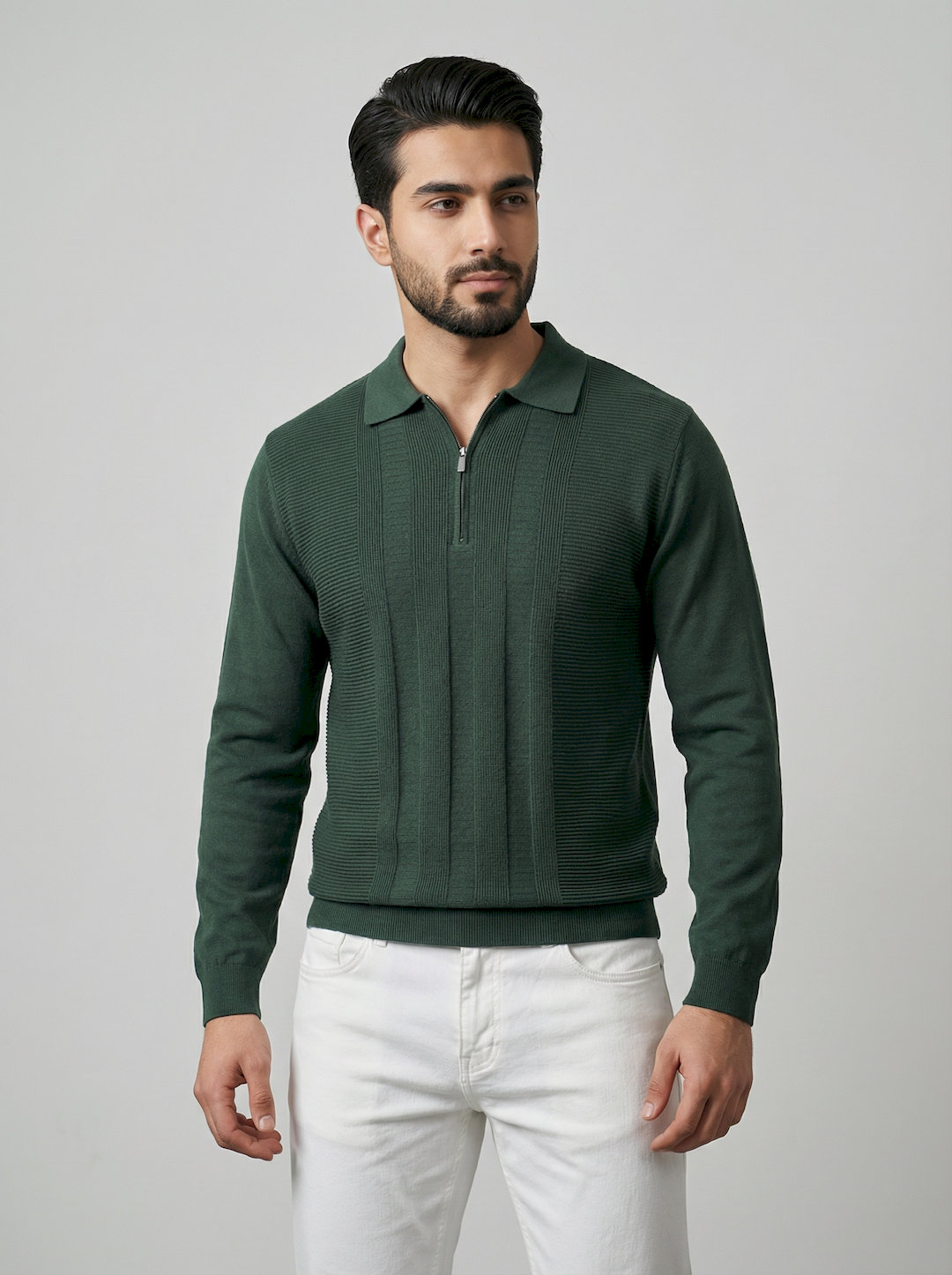 بلوز بافت نیم زیپ 3271